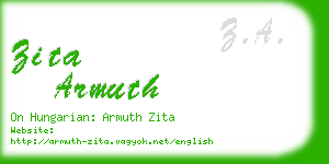 zita armuth business card